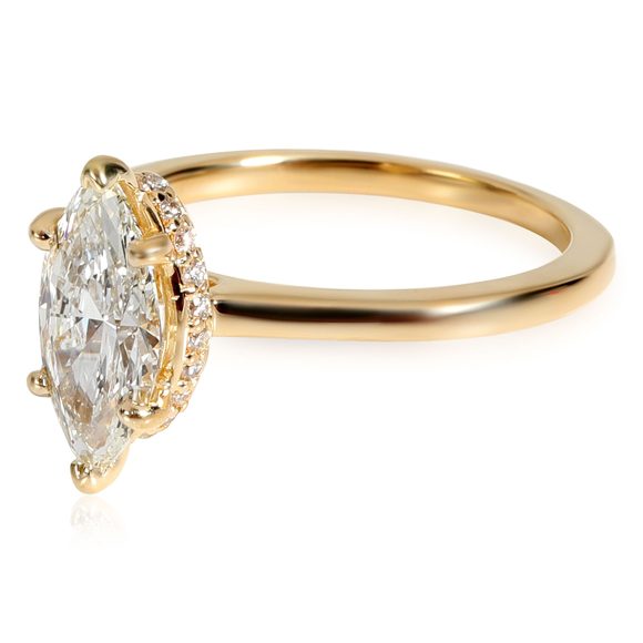 Ritani Marquise Diamond Engagement Ring in 18k Yellow Gold I VVS2 1.38 CTW - Picture 2 of 5